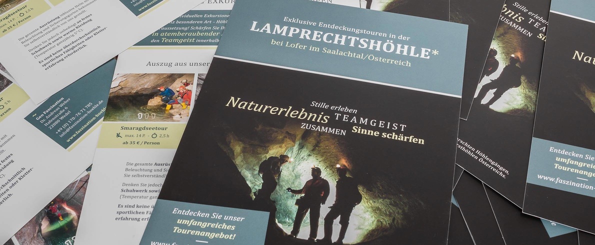 Lamprechtshoehle-Flyer-Gestaltung